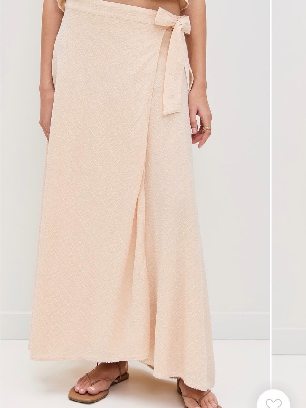 Z Supply Salerno SOLD OUT Cream Textured Wrap Maxi Skirt with Side Tie